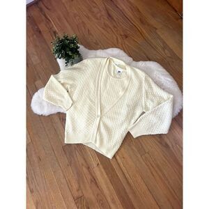 Vintage 80s Sweater Bazaar Cream Chunky Knit Sweater Set Size S